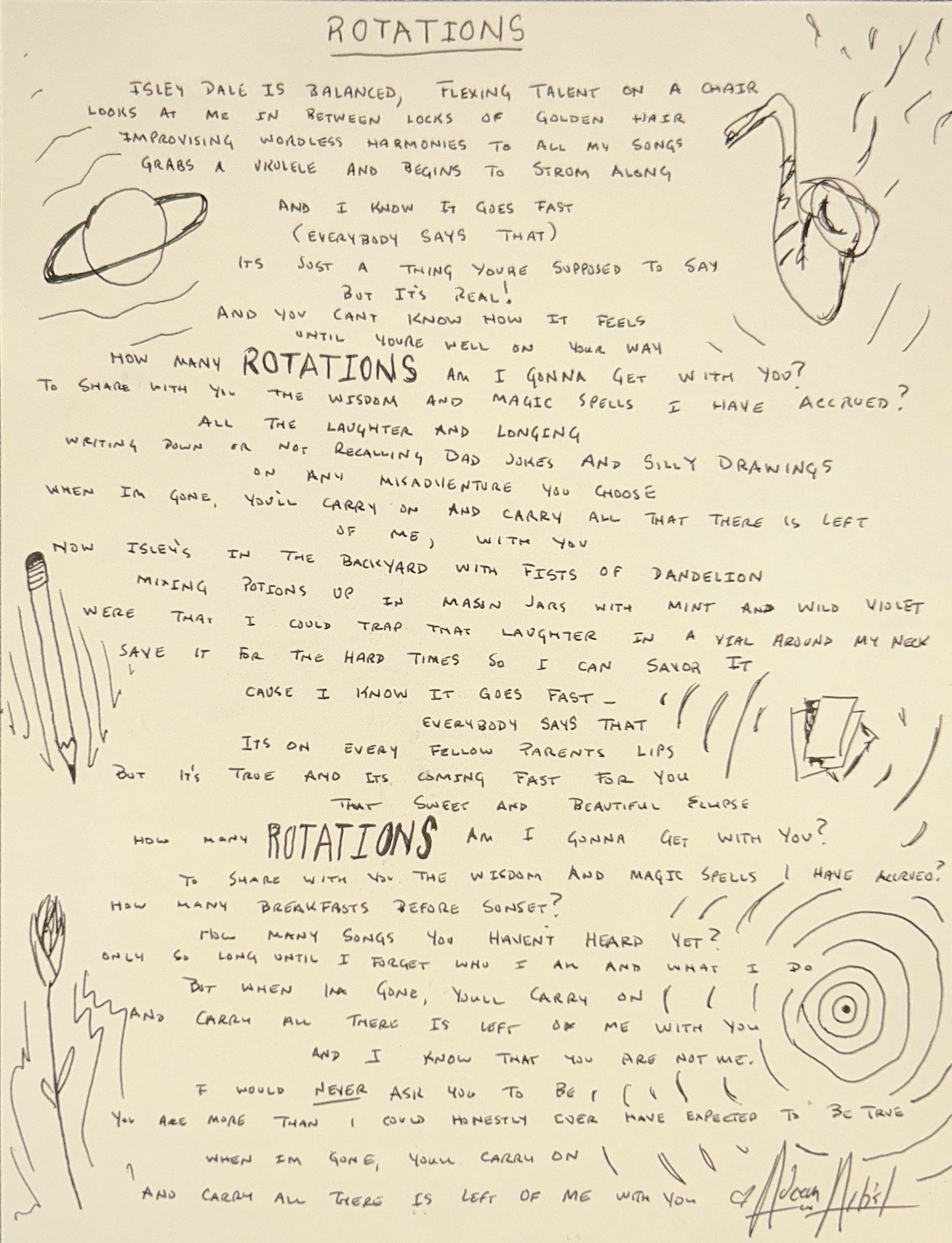 Handwritten Lyrics