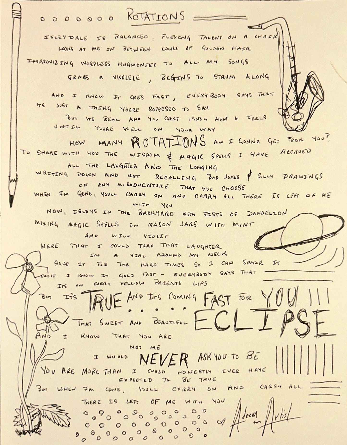 Handwritten Lyrics